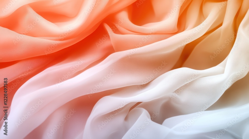 Fototapeta premium Soft Fabric Texture in Gradient Shades of Orange and White