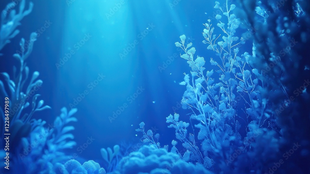 Fototapeta premium Underwater Scene with Cool Blue Tones