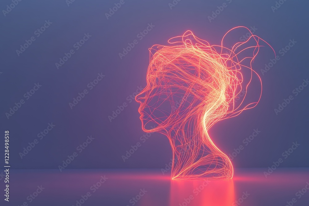 Obraz premium Ethereal Light Figure Illustrating Creativity and Imagination in Abstract Art Form