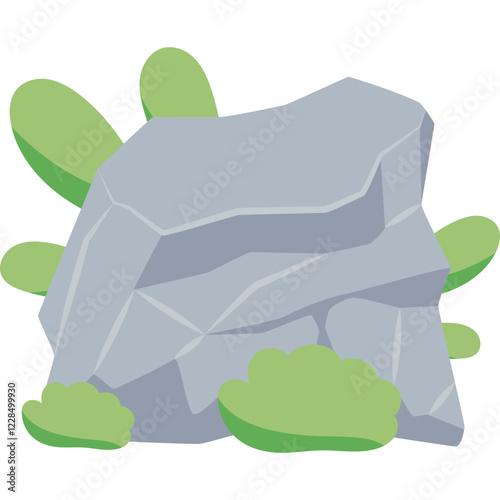 Rocks with Leaves Illustration