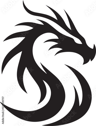 Wallpaper Mural Simple dragon logo on black and white background Torontodigital.ca