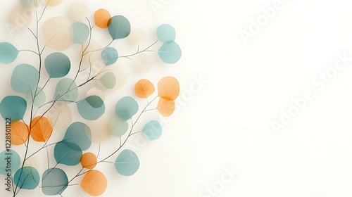 Abstract nature elements pastel color style background and texture design tranquil environment photo