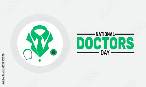National Doctors' Day celebrated in March. This holiday-themed design is perfect for backgrounds, banners, greeting cards, posters with text inscription, Classic social media posts. vector