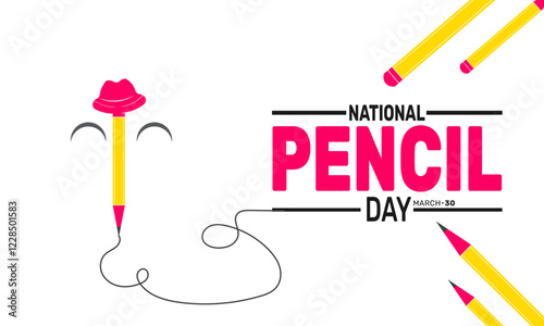 March is National Pencil Day. This holiday-themed design is perfect for backgrounds, banners, greeting cards, posters with text inscription, Classic social media posts. vector