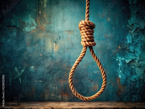Grunge Wall, Noose, Suicide Prevention, Despair, Hopelessness, Dark Photography, High Depth of Field, Emotional Photography,  Failure, Mental