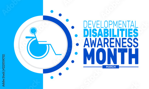 March is Developmental Disabilities Awareness Month. This holiday-themed design is perfect for backgrounds, banners, greeting cards, posters with text inscription, Classic social media posts. vector