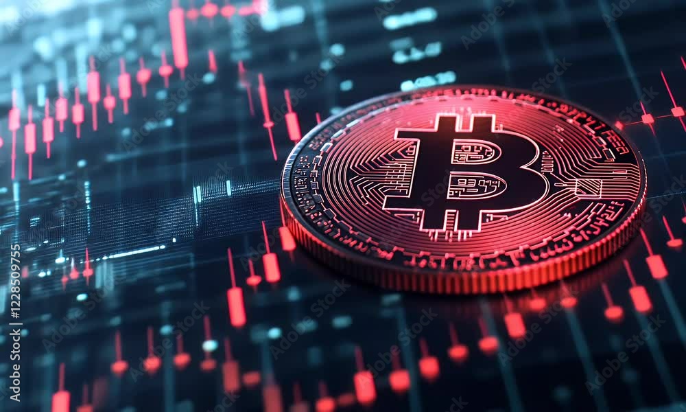 Bitcoin cryptocurrency market graph decline