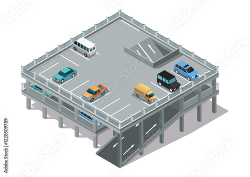 Isometric car parking area