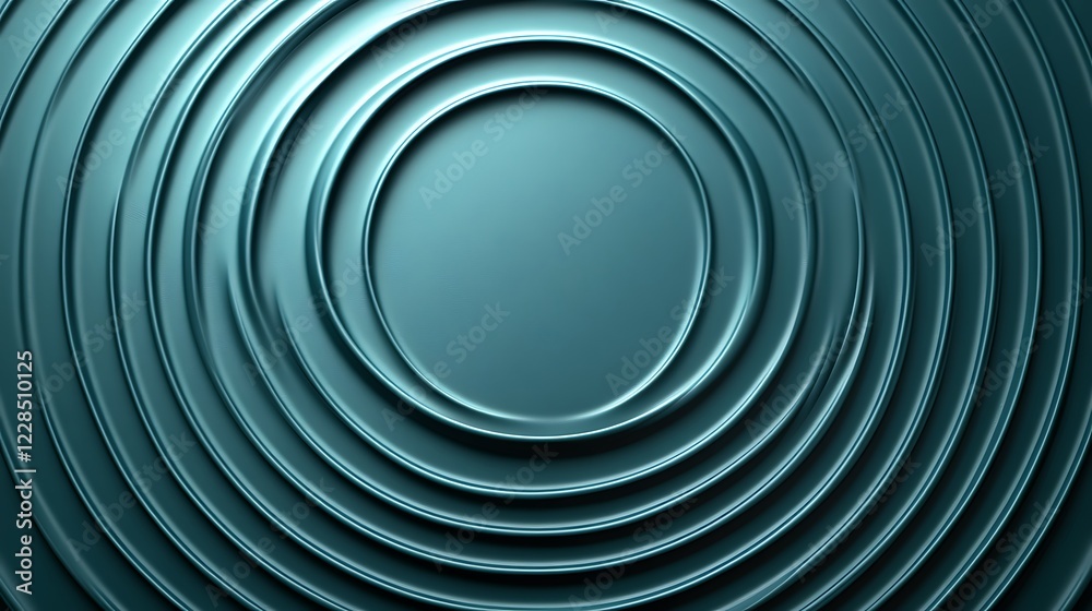 Obraz premium Teal Concentric Circles Abstract Design