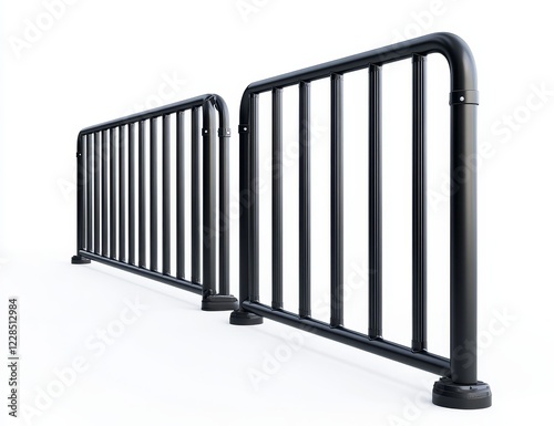 Wallpaper Mural Two black metal barriers isolated on white background. Torontodigital.ca