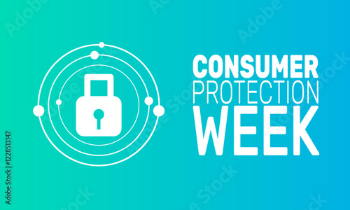 National Consumer Protection Week. This holiday-themed design is perfect for backgrounds, banners, greeting cards,
 posters with text inscription, and social media posts. Vector illustration.