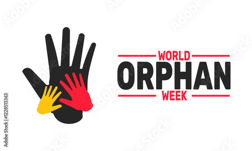  World Orphan Week is celebrated in March. This holiday-themed design is perfect for backgrounds, banners, greeting cards,
 posters with text inscription, and social media posts. Vector illustration.