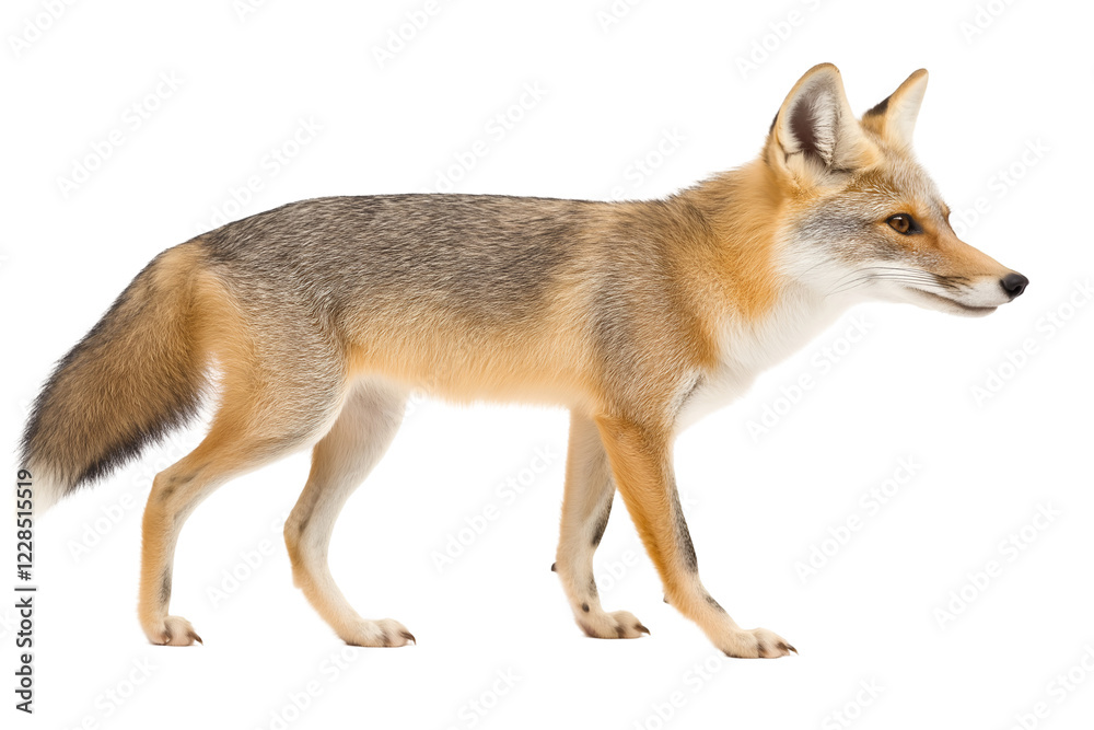Fototapeta premium Red fox Vulpes sleeping isolated on white background.