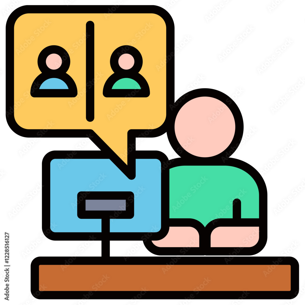 Online Conference Icon Online Conference Icon