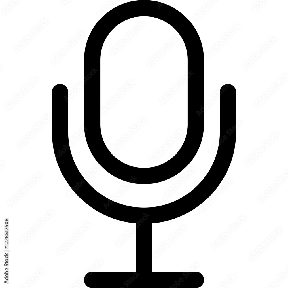 Microphone line icon, flat style vector illustration Microphone line icon, flat style vector illustration
