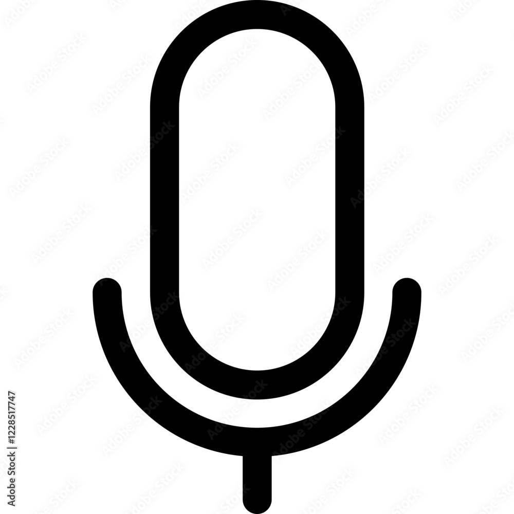 Microphone line icon, flat style vector illustration Microphone line icon, flat style vector illustration