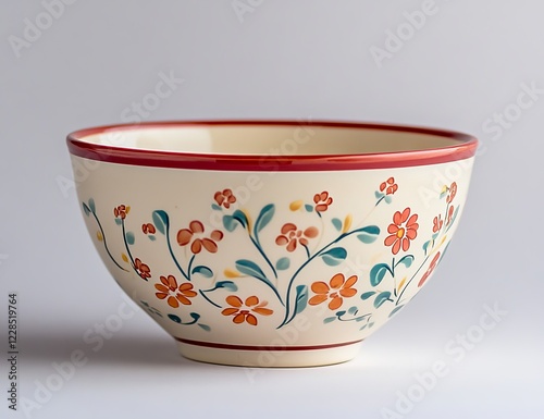 Wallpaper Mural Cream ceramic bowl with floral pattern. Torontodigital.ca