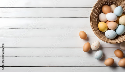 easter eggs in a basket