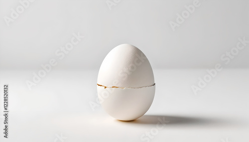 white egg on white background