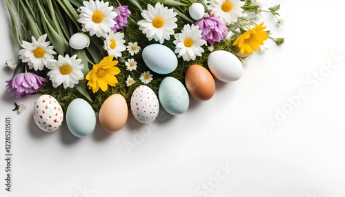 easter eggs and flowers