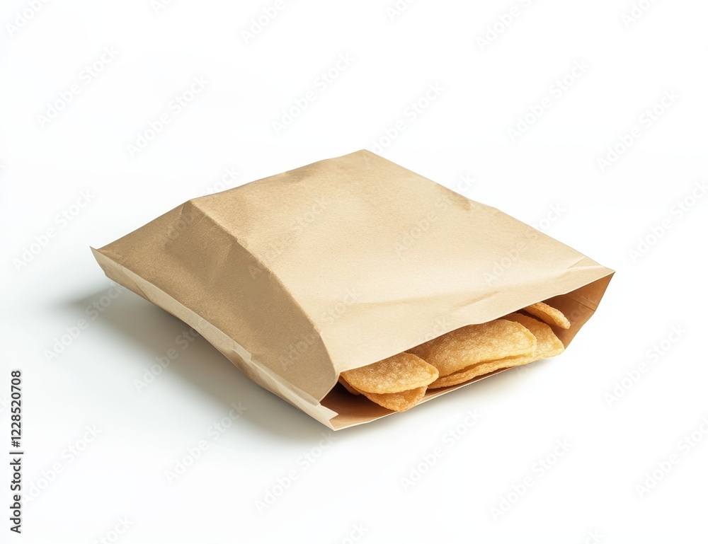 Crispy crackers in a brown paper bag. Crispy crackers in a brown paper bag.