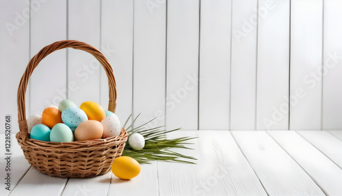 easter eggs in basket