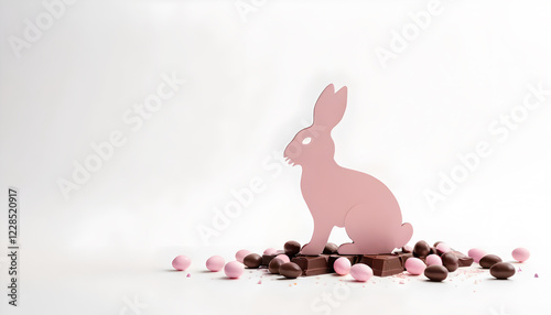 Ester rabbit on white background 
