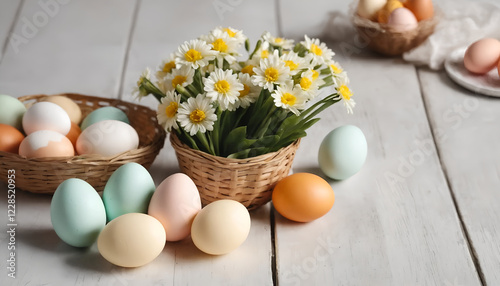 easter eggs and flowers