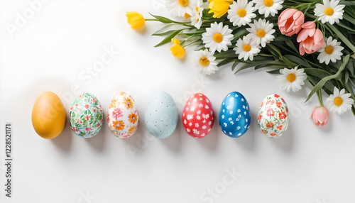 easter eggs with flowers