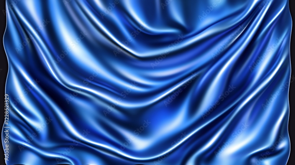 Obraz premium Draped Blue Silk Fabric Abstract Background