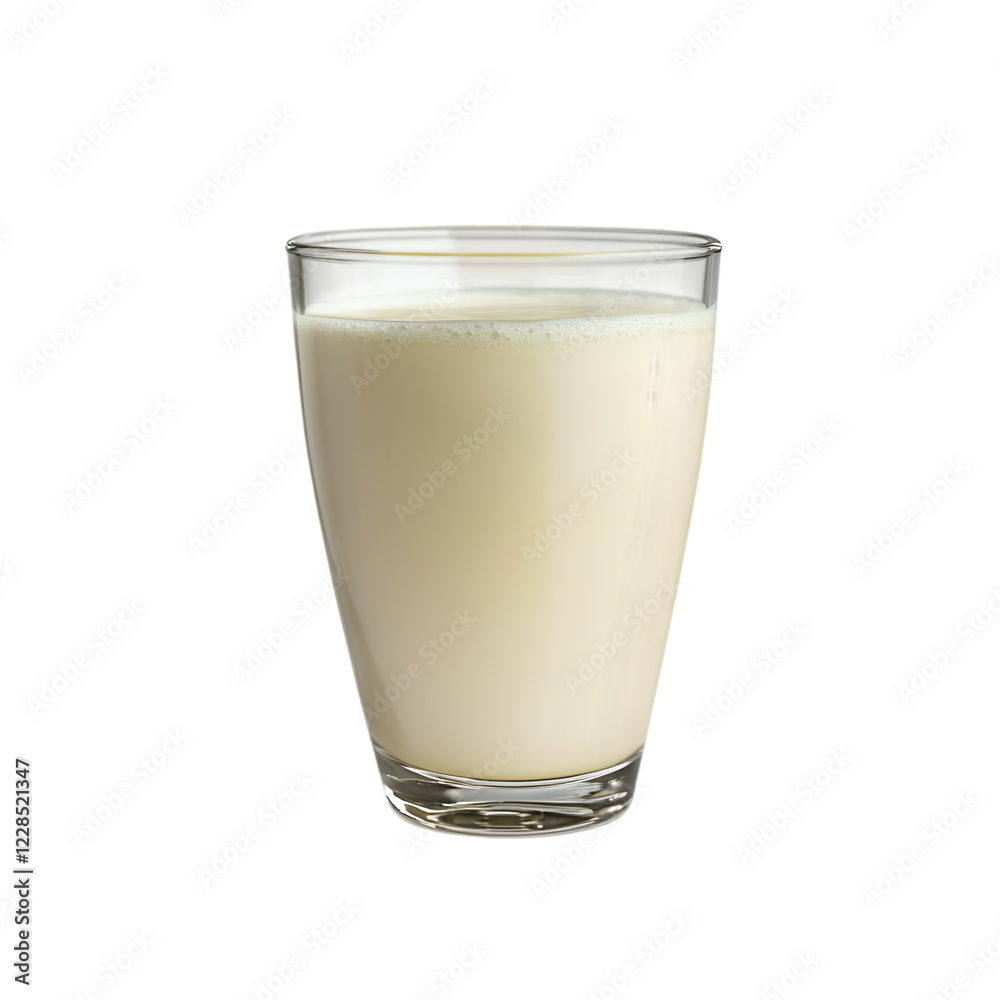 Glass Filled with Fresh Milk, Isolated on Transparent Background Glass Filled with Fresh Milk, Isolated on Transparent Background