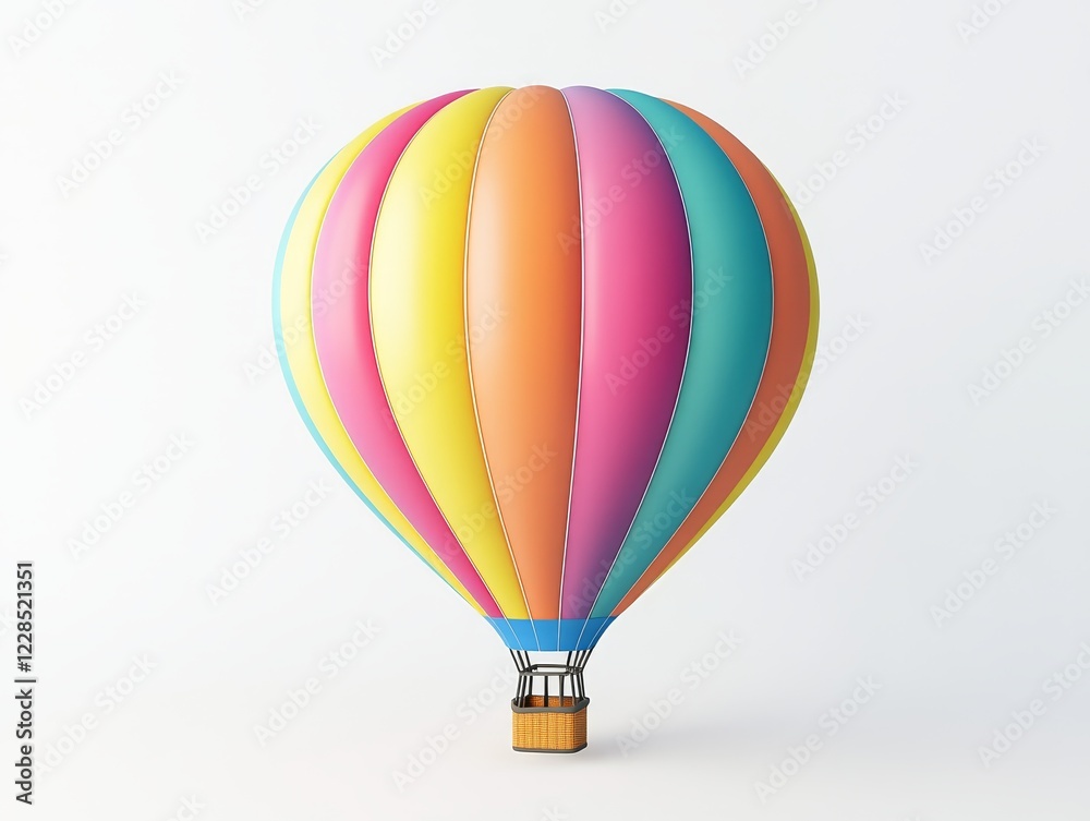 Fototapeta premium Colorful hot air balloon isolated on white background. (1)