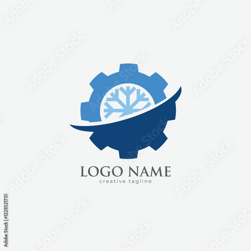 Air conditioning company logo, ac service, air conditioning, heat pumps,  air conditioning logo,  frost fully editable vector template