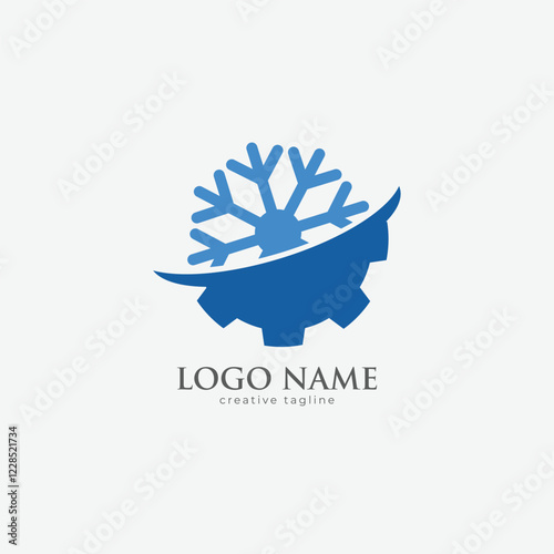 Air conditioning company logo, ac service, air conditioning, heat pumps,  air conditioning logo,  frost fully editable vector template