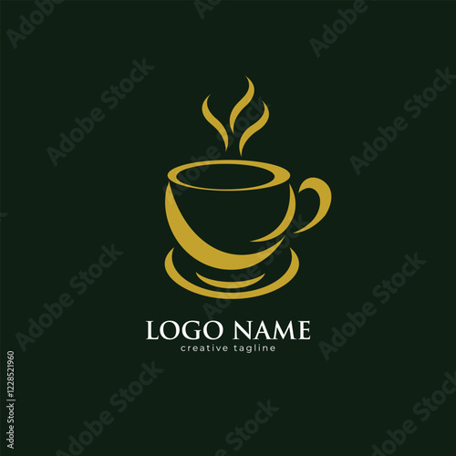 Caffee shop logo, cafe, cup, drink, food, coffeemaker, coffee, grinder logo fully editable vector template