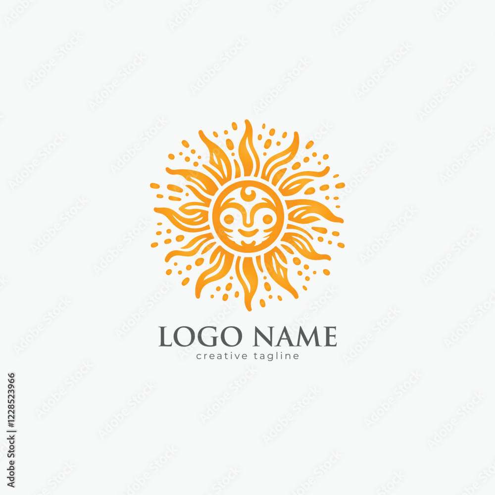 Fototapeta premium Sun logo, sun fully editable vector template