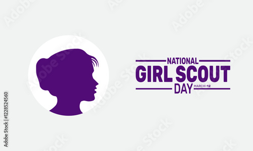 March is National Girl Scout Day. This holiday-themed design is perfect for backgrounds Template, banners, greeting cards, posters with text inscription, and social media posts. Vector illustration.