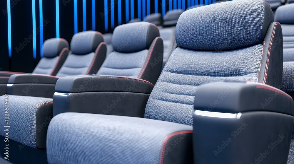 Fototapeta premium Modern Cinema Seats in a Stylish Movie Theater Environment