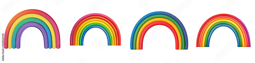 Fototapeta premium Vibrant and Playful Colorful Rainbow Arched Shapes Design Bright Pastel Multicolor Creative Pattern Background