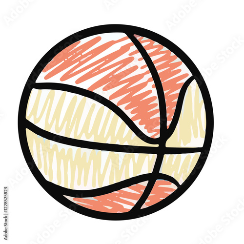 Basketball Hand-drawn sports and fitness equipment