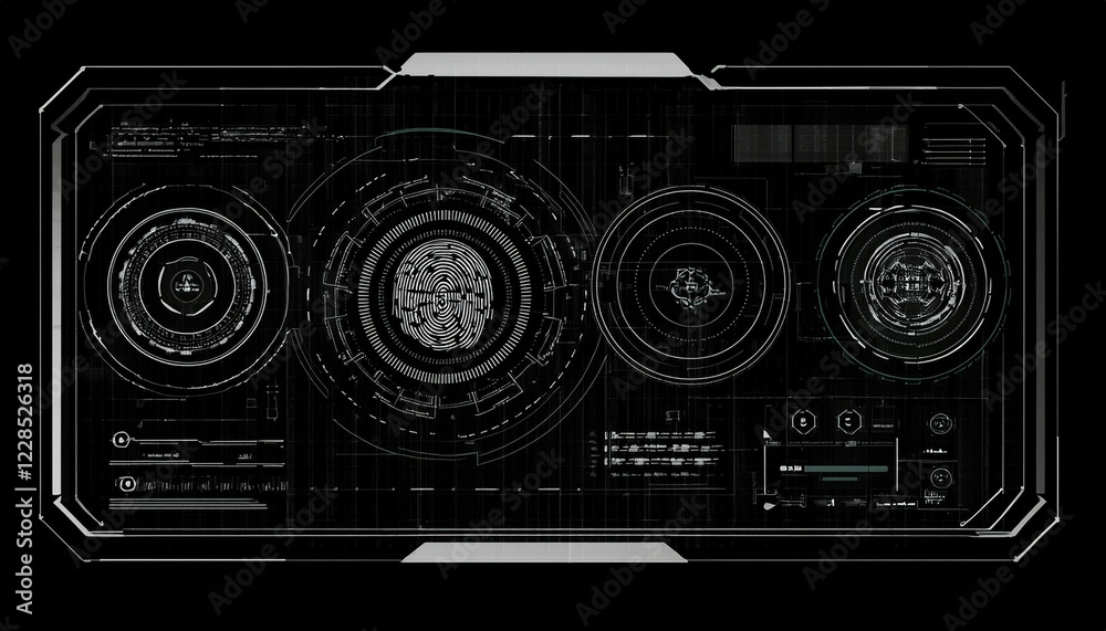 futuristic HUD interface with data, analysis, and a brain scan graphic. the hud interface is a visual representation of advanced technology, artificial intelligence, and digital information. futuristic HUD interface with data, analysis, and a brain scan graphic. the hud interface is a visual representation of advanced technology, artificial intelligence, and digital information.