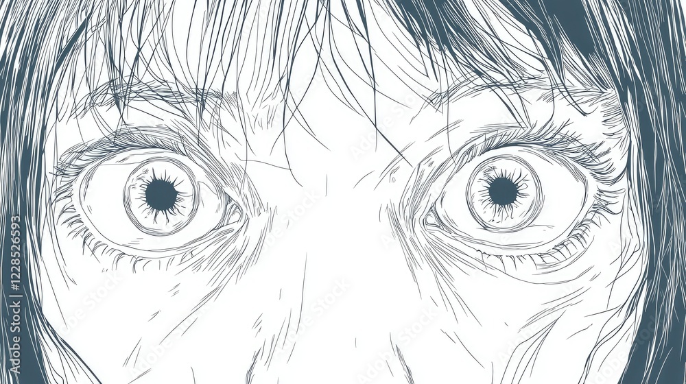 Obraz premium Intense Close-Up of Eyes Conveying Emotion and Vulnerability