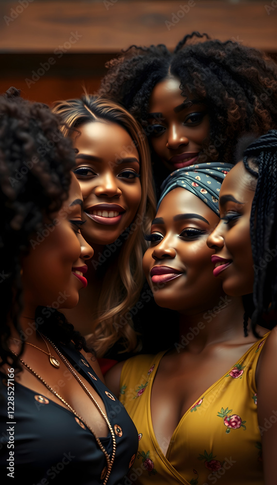 Obraz premium Diverse women coming together, cinematic, with white tones