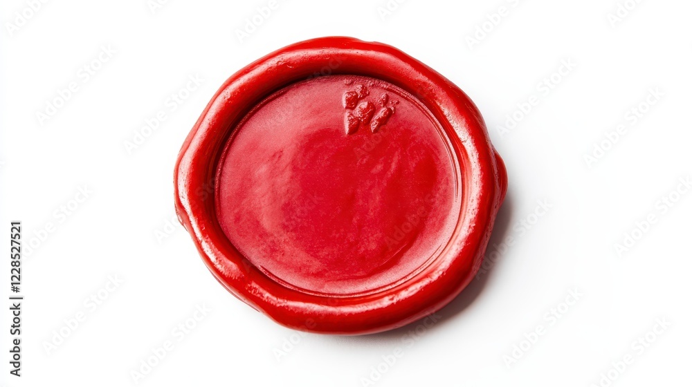 Red Wax Seal on White Background for Creative Design and Branding Red Wax Seal on White Background for Creative Design and Branding