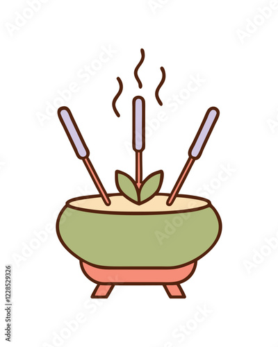 Incense burner aromatherapy relaxation icon