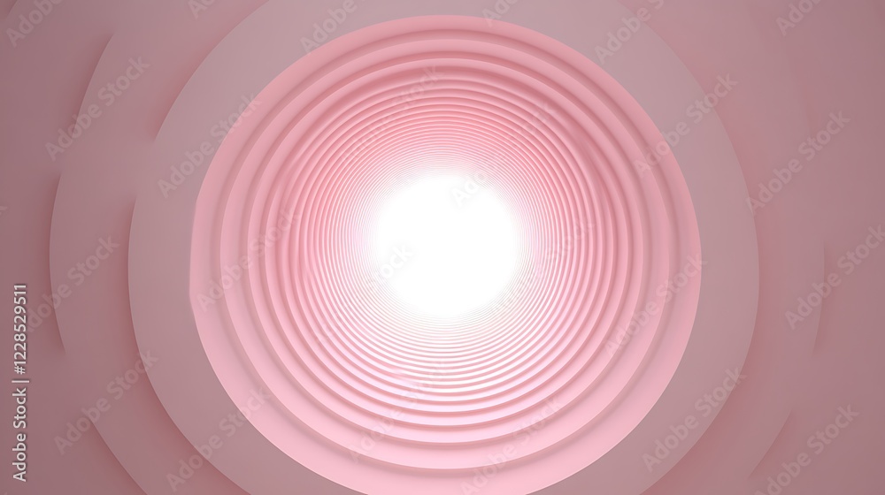 Pink Circular Tunnel Leading to Light Pink Circular Tunnel Leading to Light