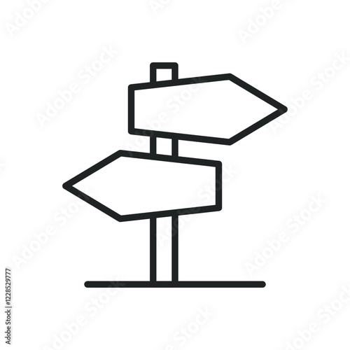 Road sign line icons. Editable stroke and Perfect pixel on transparent background