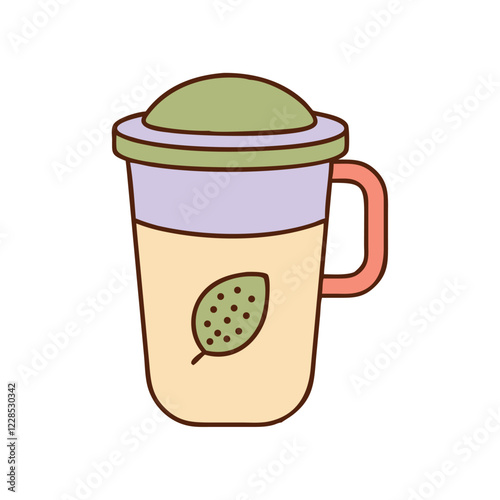 Infuser tea mug herbal detox drink icon