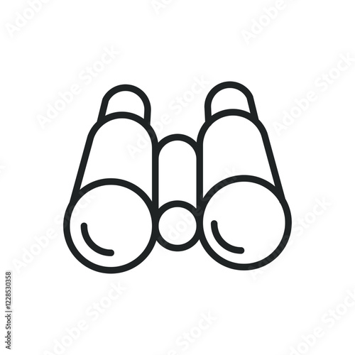 Binoculars line icons. Editable stroke and Perfect pixel on transparent background