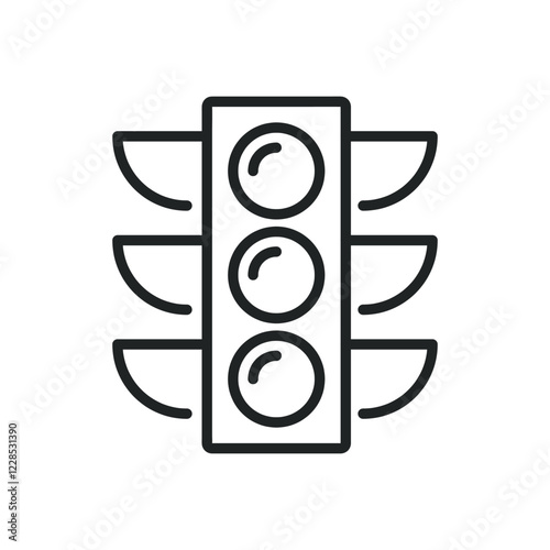 Traffic light line icons. Editable stroke and Perfect pixel on transparent background